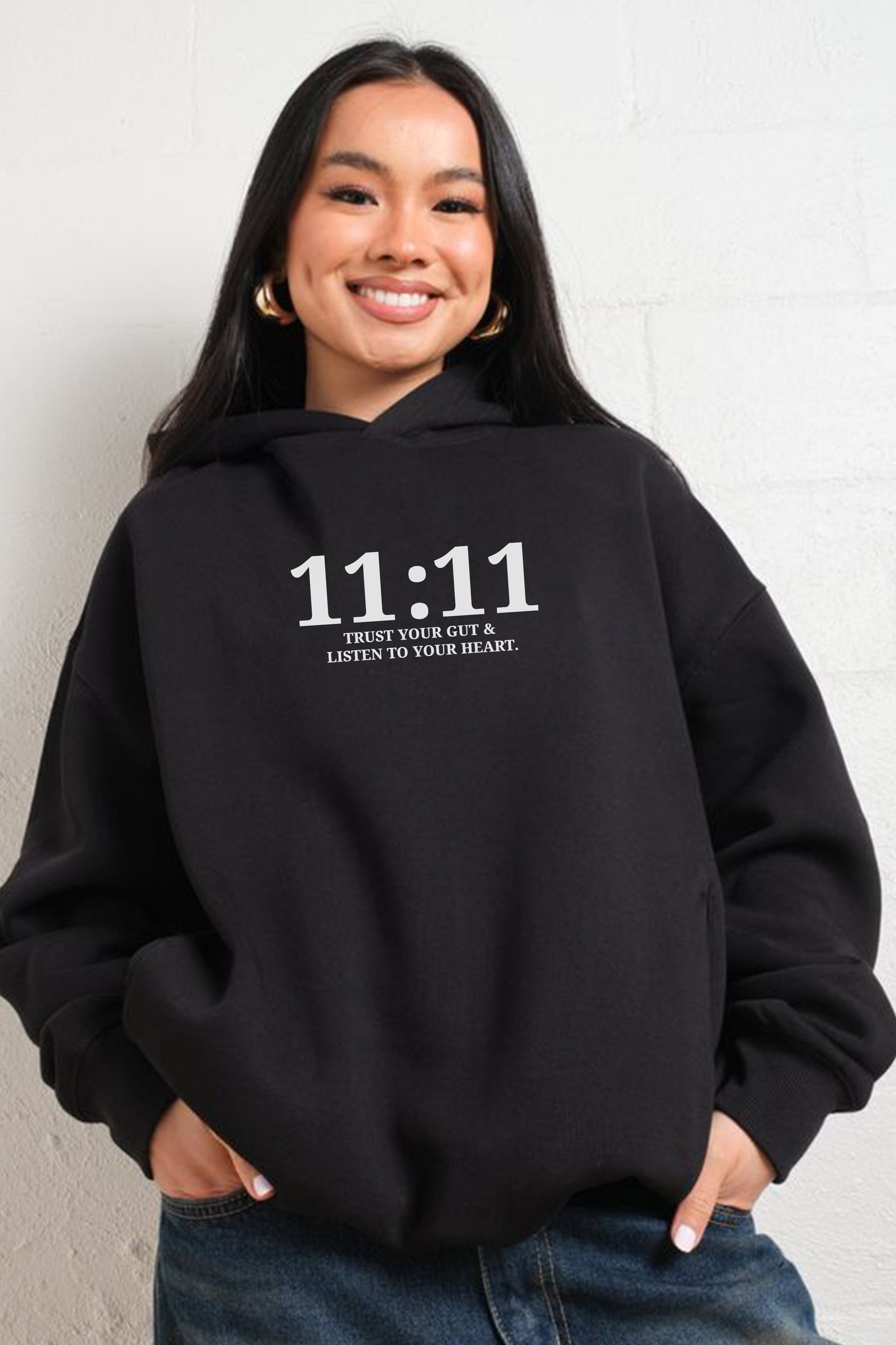 "11:11 Trust Your Gut" Oversized Unisex Hoodie