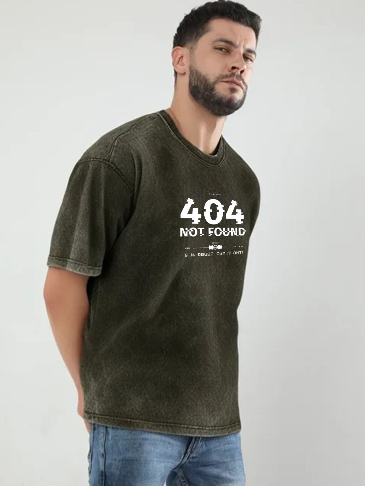404 Not Found Acid Wash Oversized T-Shirt – Heavyweight Cotton Streetwear