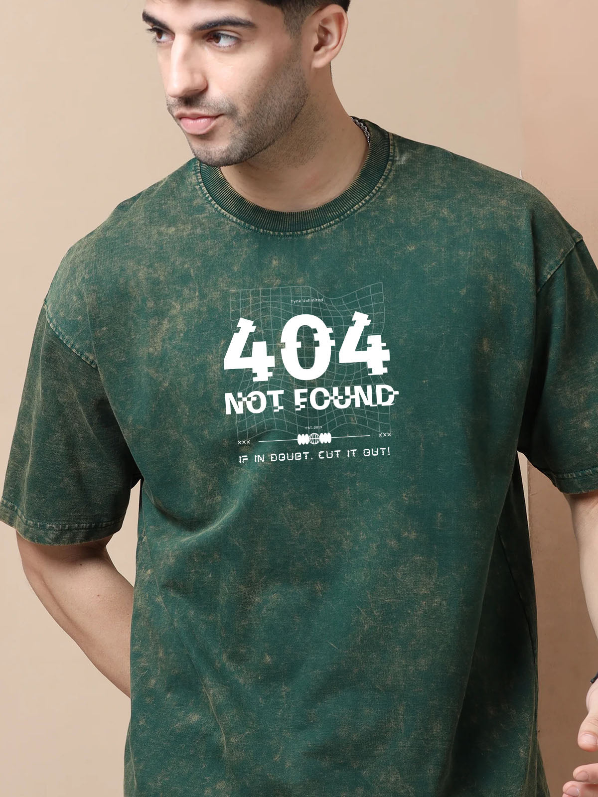 404 Not Found Acid Wash Oversized T-Shirt – Heavyweight Cotton Streetwear
