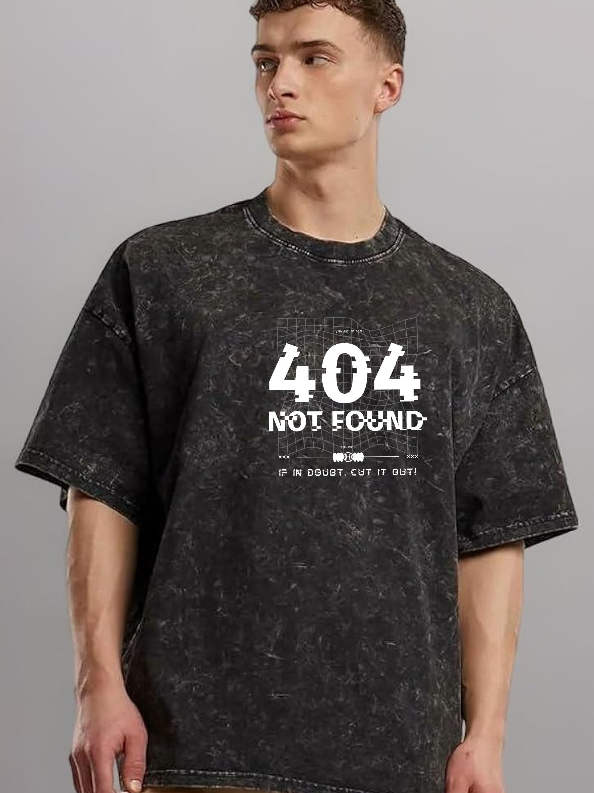 404 Not Found Acid Wash Oversized T-Shirt – Heavyweight Cotton Streetwear
